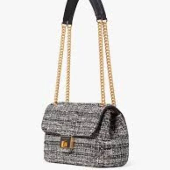 #120 - NWT - Kate Spade New York Evelyn Sequin Tweed Small Shoulder Crossbody - Picture 8 of 16
